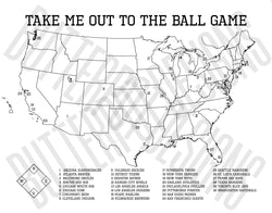 For Carley: Baseball Fan Push Pin Map of MLB Ballparks