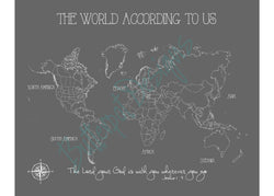 For AMANDA: Bespoke Whimsical Style World Push Pin Travel Map