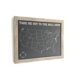 Take Me Out to the Ball Game - Baseball Fan Push Pin Map of MLB Ballparks