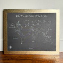 The World According to Us World Push Pin Map