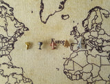 The World According to Us Antique Look World Push Pin Map