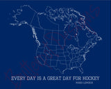 For Stef Hockey Fan Push Pin Map