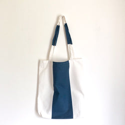 Blue and White Stripe Tote Bag