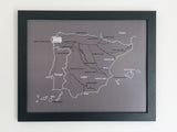 Camino Trail Map Prints - Framed