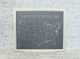 Baseball Fan Push Pin Map of MLB Ballparks