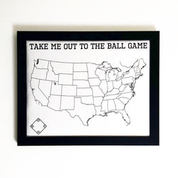 Take Me Out to the Ball Game - Baseball Fan Push Pin Map of MLB Ballpark