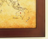 Adventure is Worthwhile - Framed World Push Pin Map