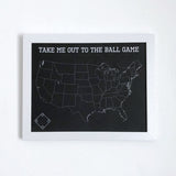 Take Me Out to the Ball Game - Baseball Fan Push Pin Map of MLB Ballparks