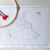 Kits for Embroidery Maps of Canada